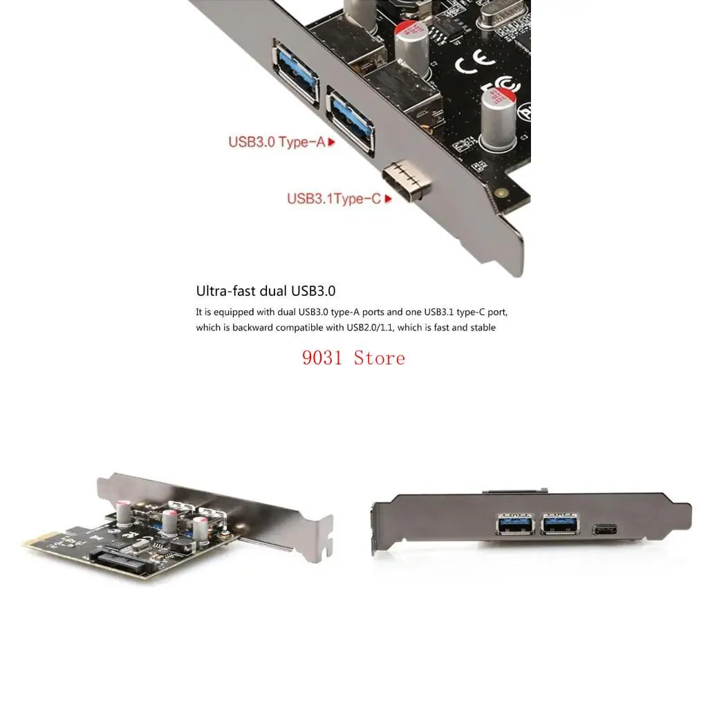 

PCIE-2A1C to Type C USB 3.1 Expansion Card Supports Pcie X16 Motherboard