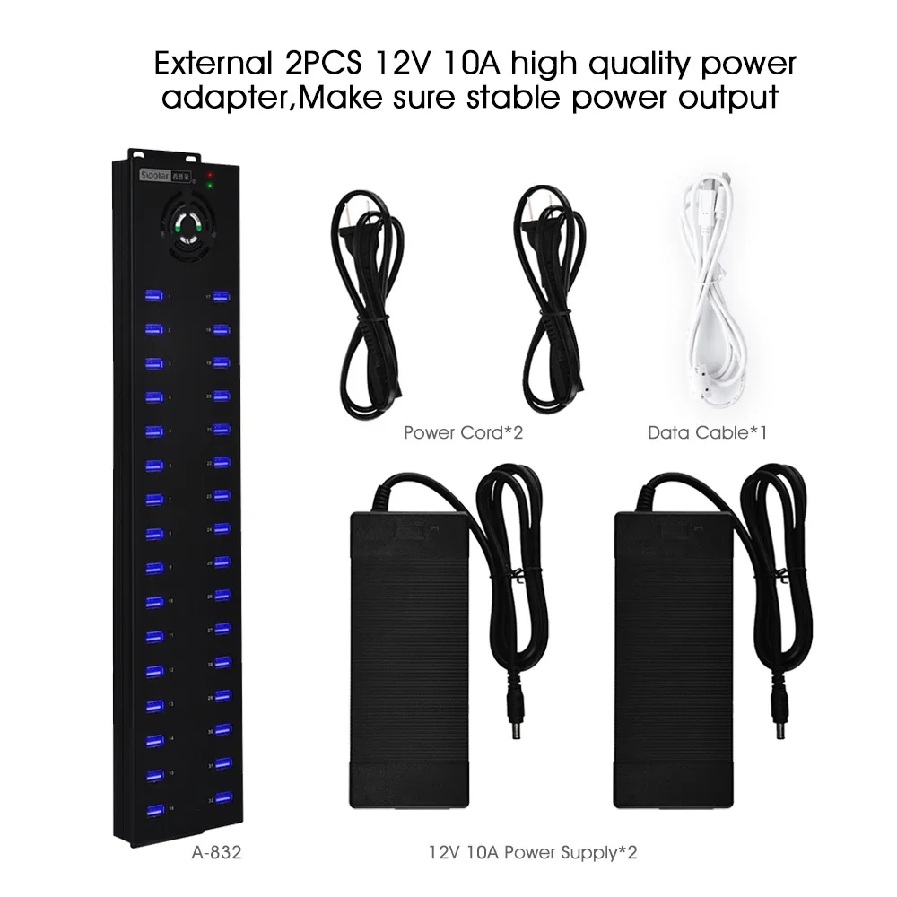 Sipolar powered usb 2.0 hub 32 port aluminum ROHS charger for mobile phone tablet A-832 image 6