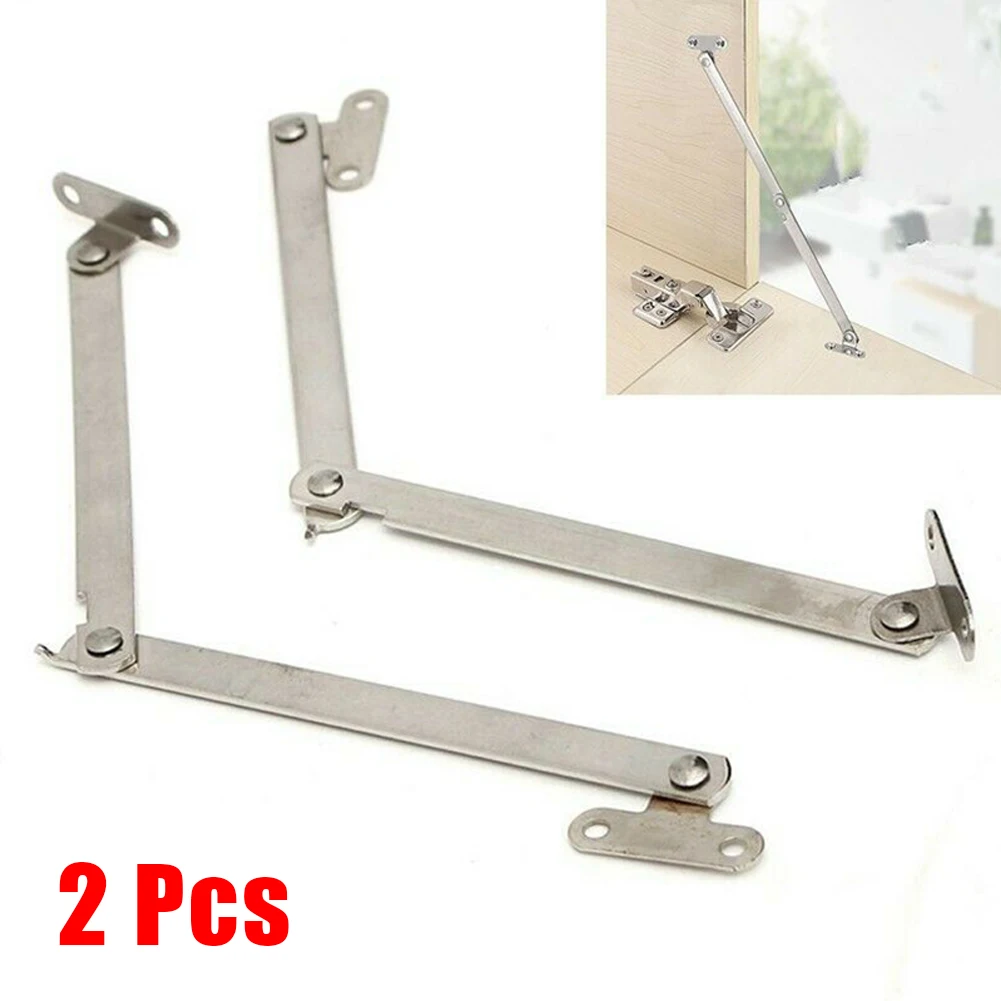 Brand New Door Stay Hinges Silver Two-fold Activity Rod Vertical Left&Right Lid Lift Up Movable Stainless Steel