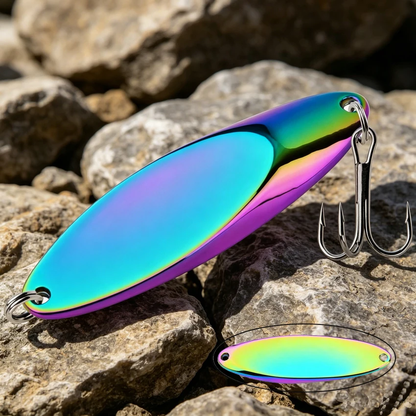 12 Pcs 1.5g-56g Metal Spinner Spoon Trout Fishing Lure Hard Bait Paillette Artificial Bait Sequins Spinner Swimbait Pesca Lures