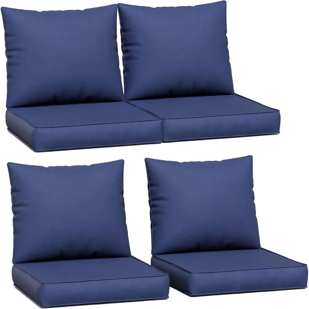 Outdoor Chair Cushions, Navy, 23×20×4, Set of 4 | Removable Cover, Anti-Slip, Fade Resistant, for Patio Furniture