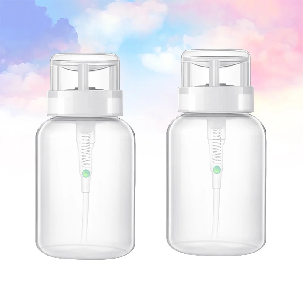 2 Stücke Nagellackentferner Flaschen Abschließbare Presse Spender Flaschen Subpackaging Pumpe Kunststoff Flüssigkeit Lagerung Flasche für Nagel