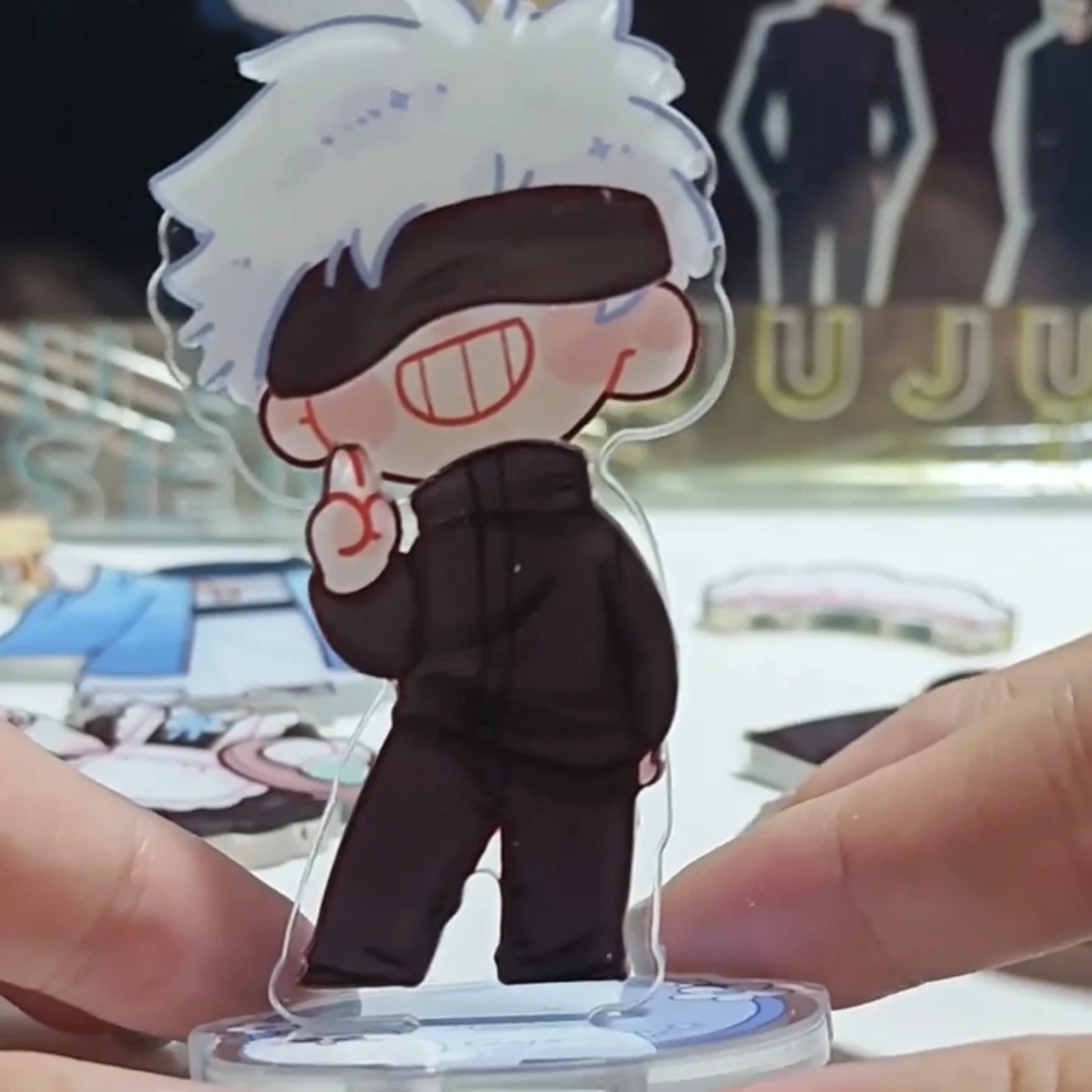 

Anime Jujutsu Kaisen Satoru Gojo Geto Suguru Acrylic Magnetic Type Standing Sign Change Clothes Stand Figure Desktop Adorn Gifts