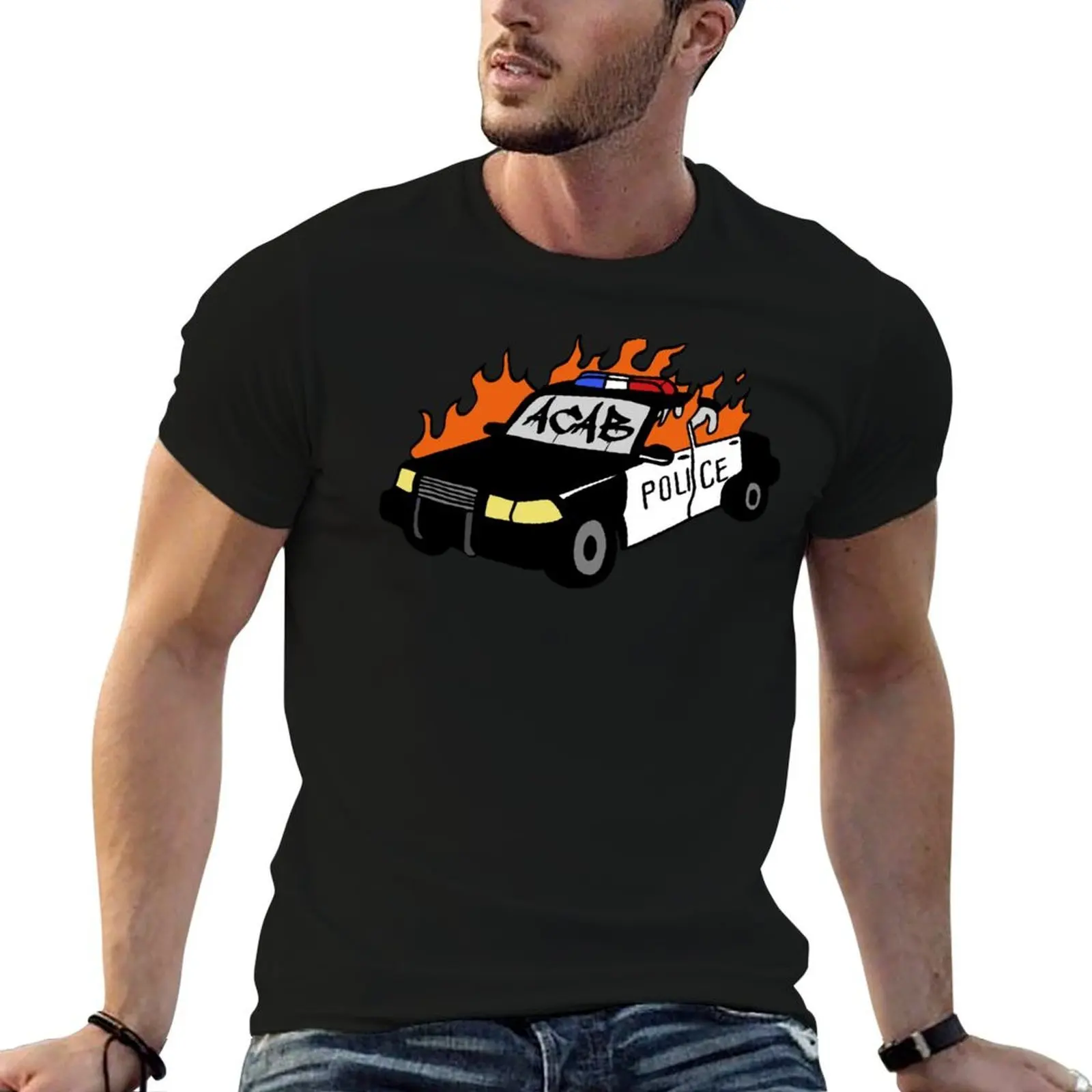 

ACAB - Burning Cop Car T-Shirt man tshirt mens graphic t shirts funny t shirts dark humor T-shirt