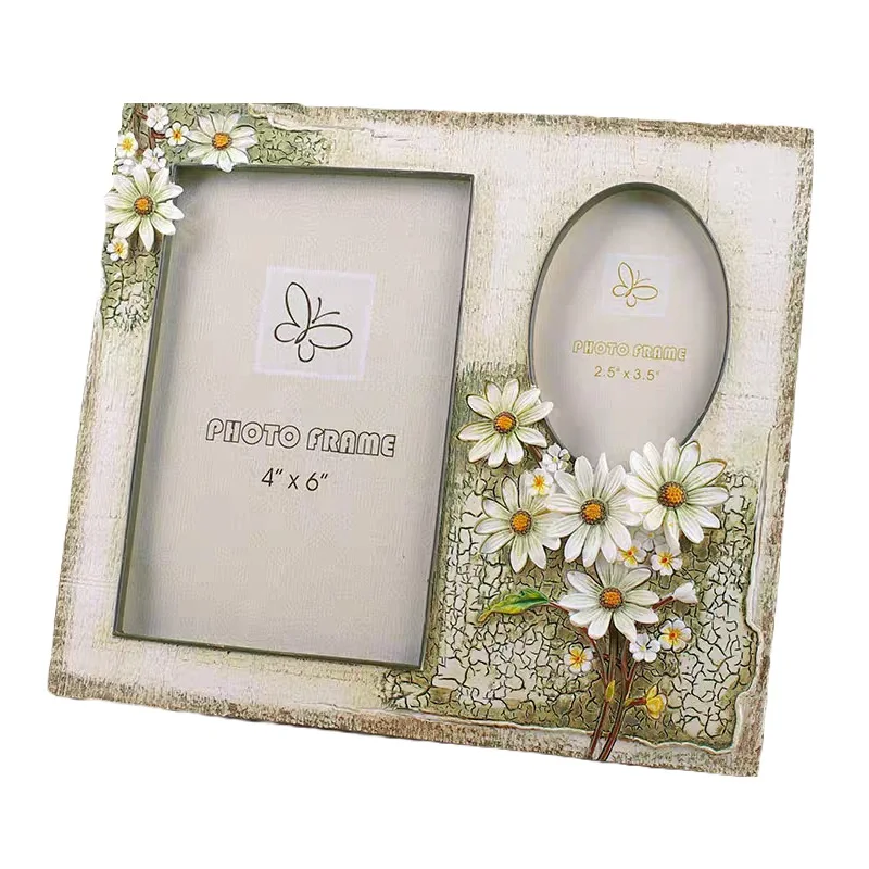 Pastoral Painted Resin Decoration Wedding Desktop Photo Picture Frame