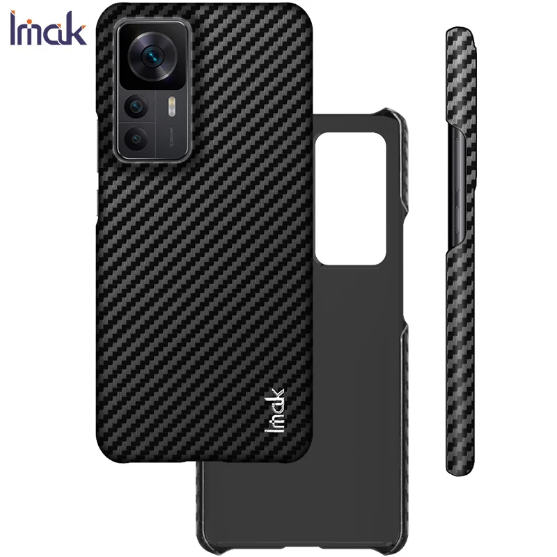 Mi 12T 12 T T12 5G 2022 IMAK Carbon Fiber Pattern Back Panel for Xiaomi 12T Phone Case Hard PC Slim Matte Shockproof Cover Coque