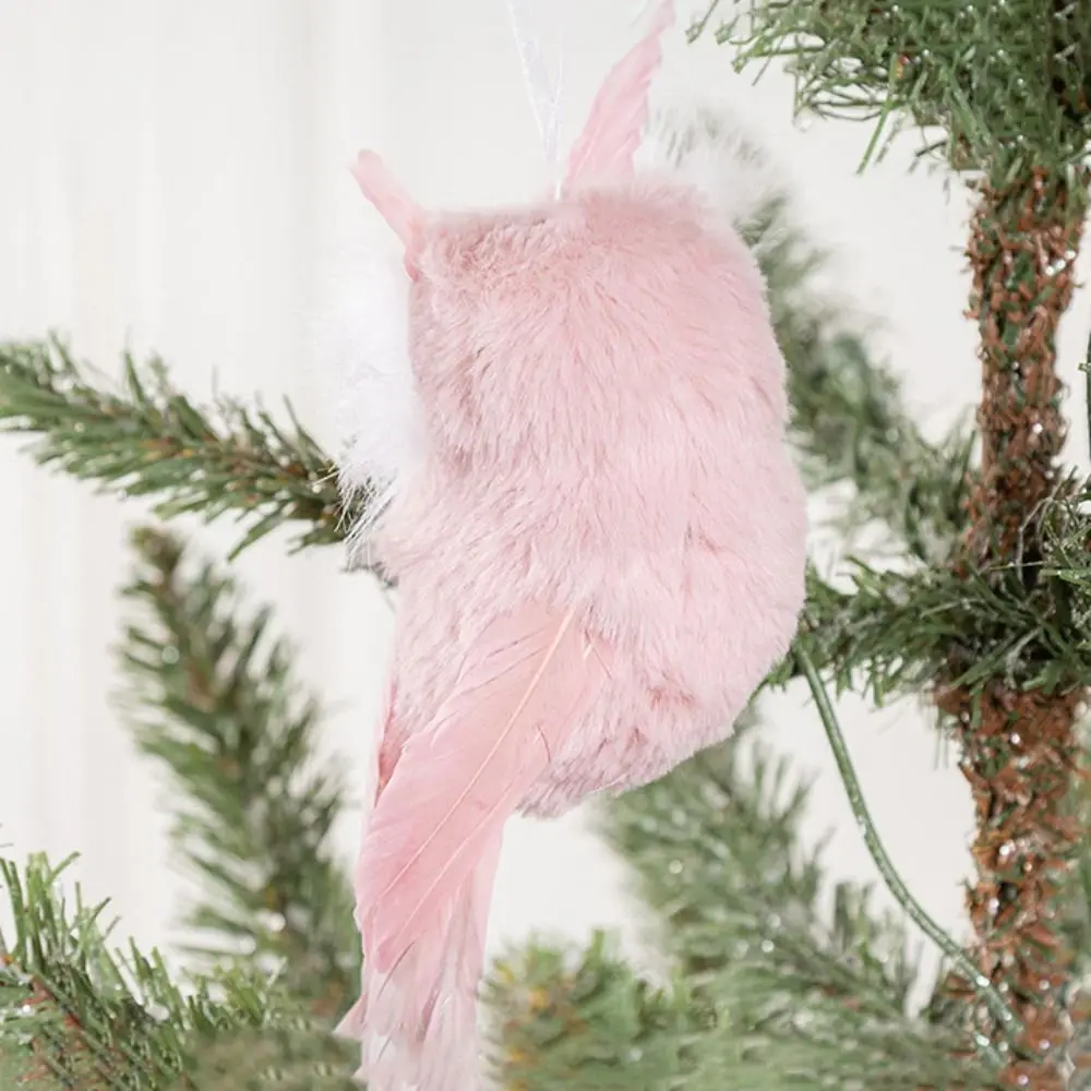 จี้คริสต์มาสนกฮูกโฟมตกแต่ง, เครื่องประดับตุ๊กตานกฮูกจําลองสีชมพู, การตกแต่งโฟม