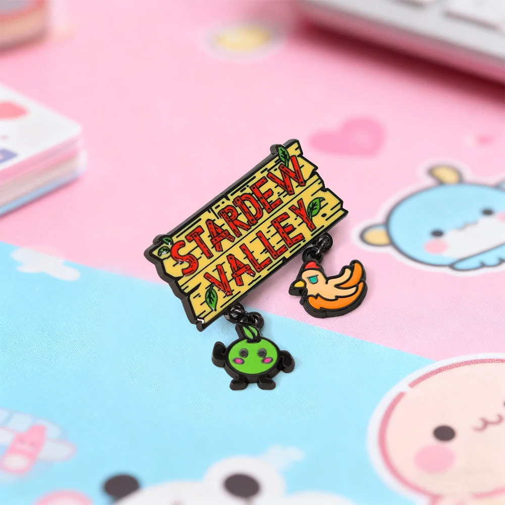 Stardew Valley Emaille-Pin mit Junimo und Küken-Anhänger, Brosche für Kleidung und Taschen, Niedliche Accessoires, Sammlerstücke für Spielefans, Geschenke – Detail 9