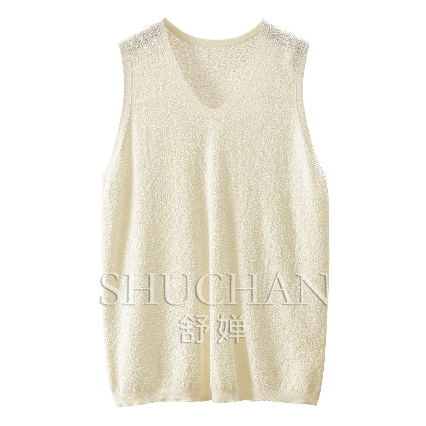 

Tank Top Summer Thin 2026 High-quality natural Silk Cotton V-neck Knitted Vest Women's 43W5 Sweater Mujer