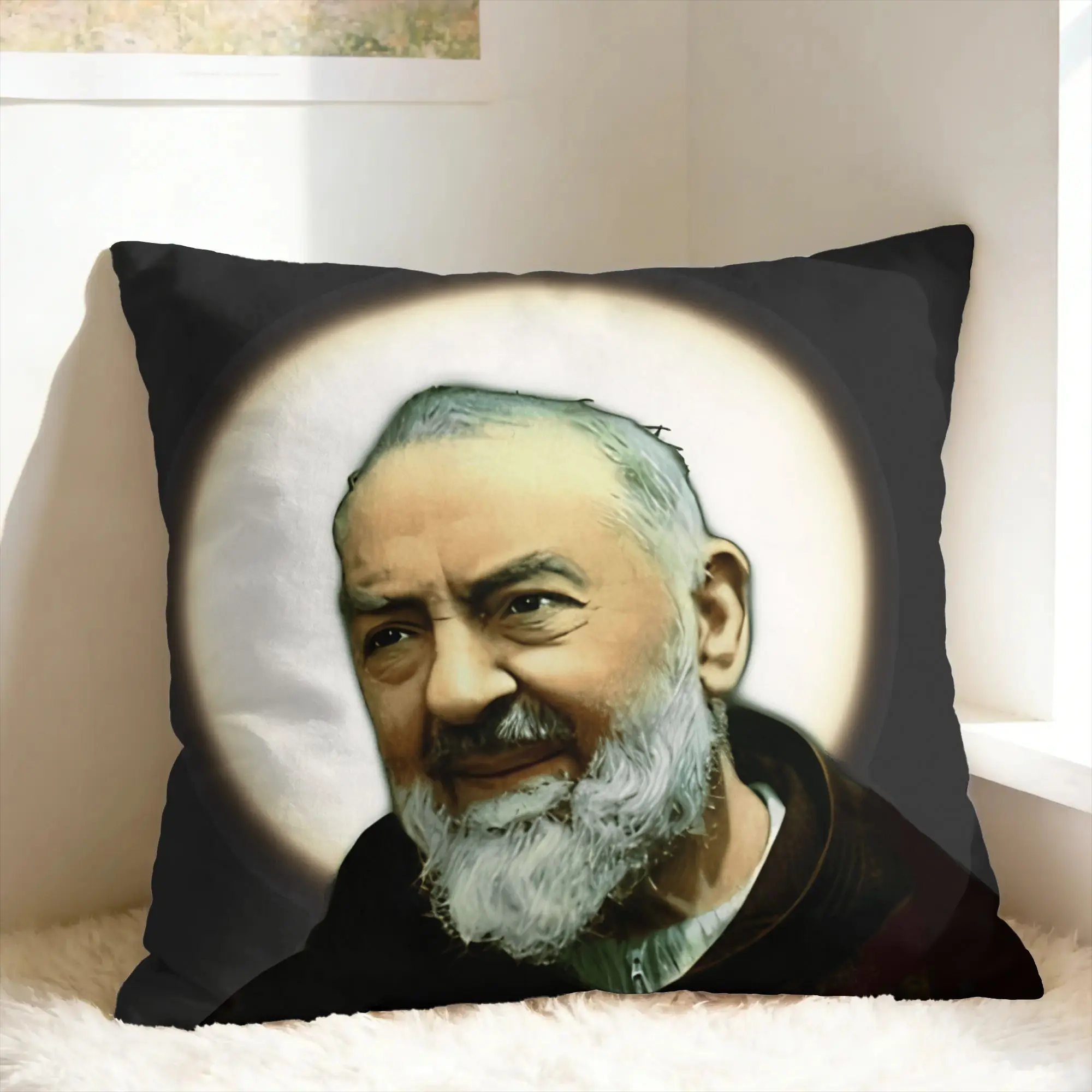 Padre Pio Of Pietrelcina Pillow Case Stay With Me Custom Pillow Cover For Living Room Bed Chair Kawaii Pillowcases