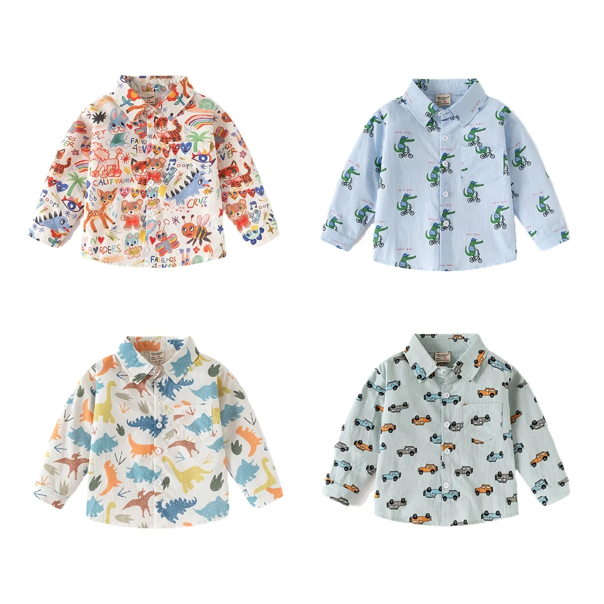 

Рубашки для маленьких мальчиков, детские топы, топы с милым узором, детская одежда