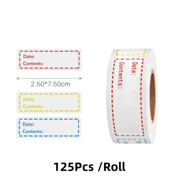 Kitchen Date Roll Paper Label Waterproof Food Storage Stickers Removable Storage Sticker Freezer Labels