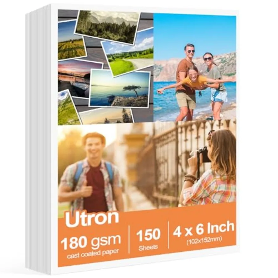 150 Sheets glossy photo paper, 4 x 6 Inch, photo paper for printer, photo printer paper, by Better Office Products