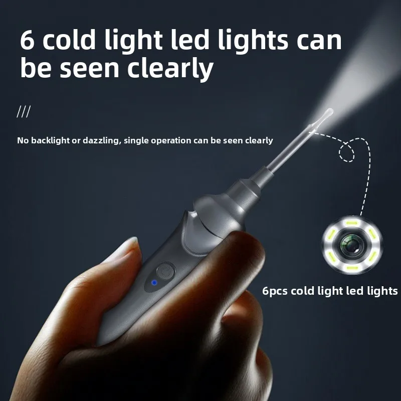 Alat Pembersih Telinga Spiral Pemetik Telinga Alat Penghisap Telinga Bercahaya Penghilang Kotoran Telinga Vakum Elektrik untuk Anak-anak Dewasa