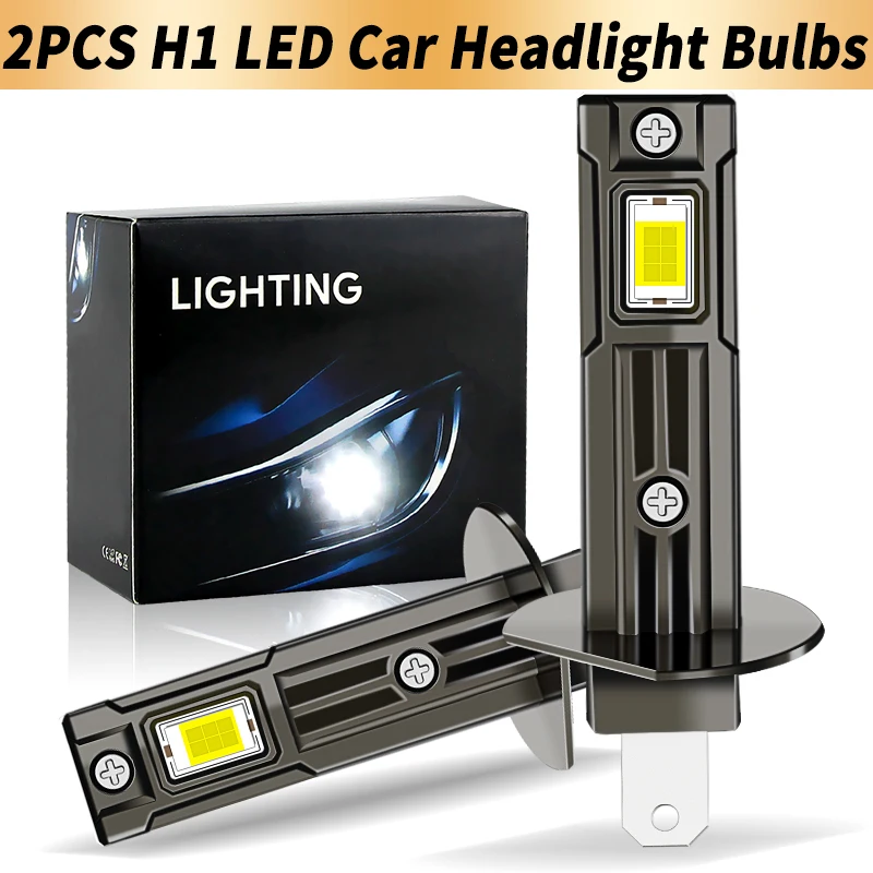 

﻿ 2PCS Plug & Play Canbus Error Free H1 LED Head Bulbs Super Bright Car High Beam Low Beam Mini Size Fanless 6500K White 12V