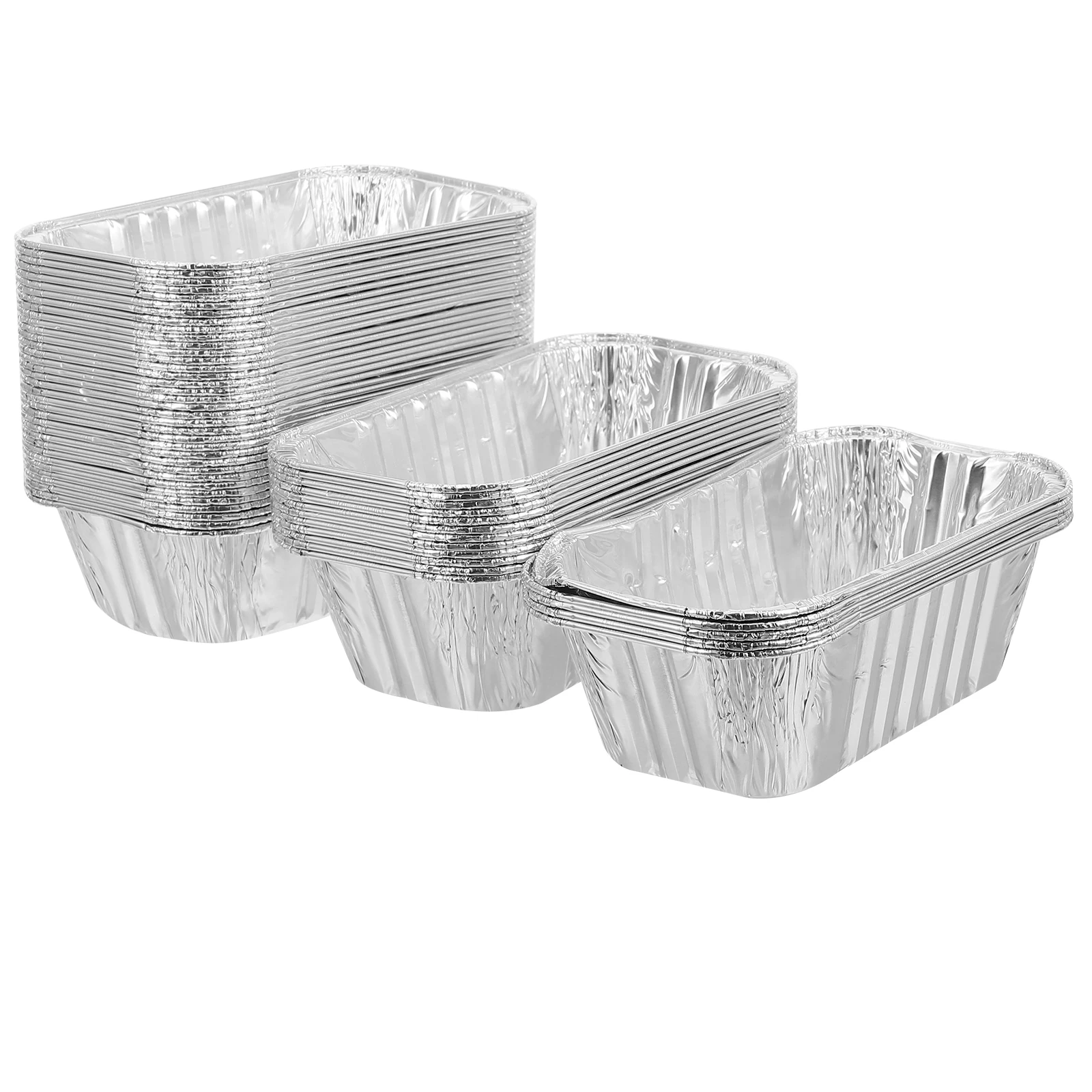 

50 Pcs Aluminum Foil Bread Baking Tray Loaf Pans for Bakeware Cake Container Tins
