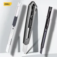 Deli Pocket Knife Box Cutter Utility Knife Retractable 9/18mm Blade for Home Office School Stationery Cutter Paper Craft Knives
