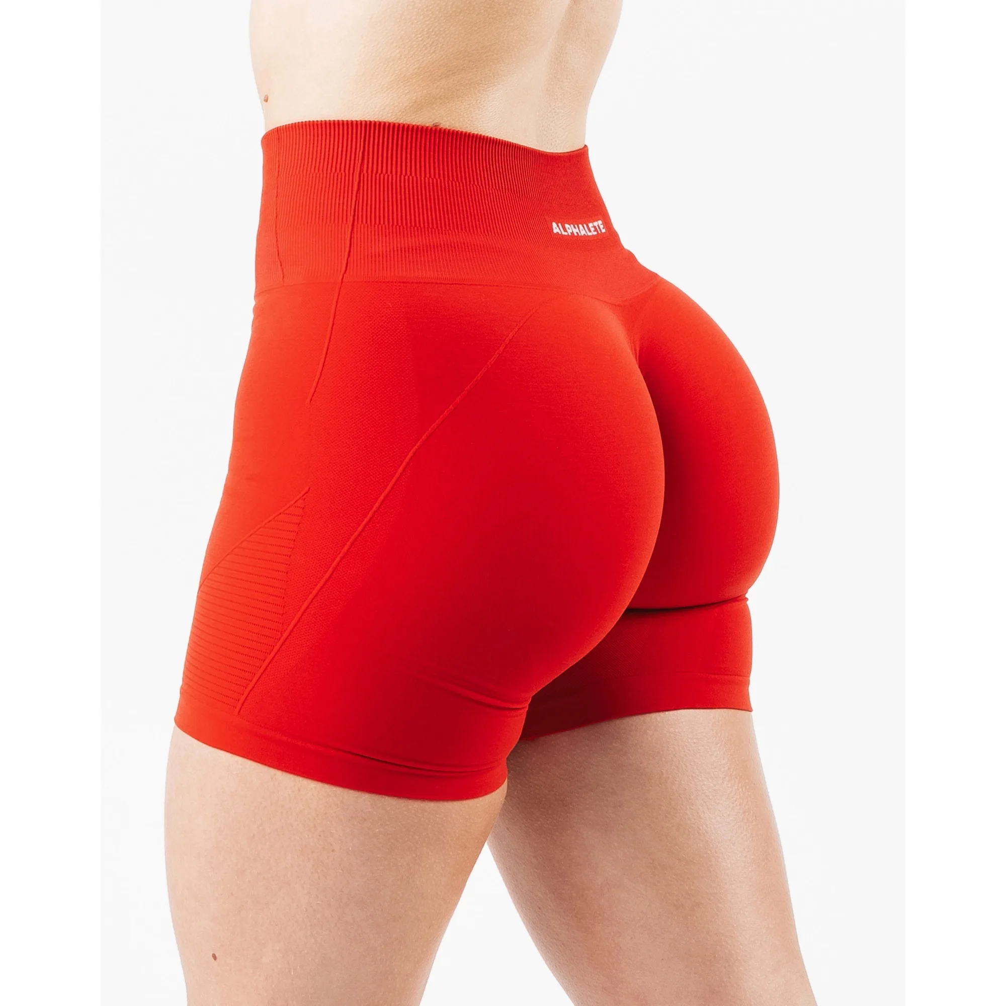 

Dynamic Alphalete​ Impact Shorts Ribbed Waist Band Yoga Shorts Seamless Scrunch Bum Workout Gym Shorts Booty Hight Stretch Short