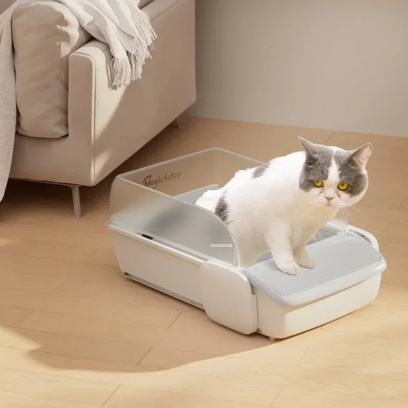 Self-cleaning Open Cat Litter Box Automatic Intelligent  Bedpan Leak-proof Sterilization Deodorization Cat Toilet Cat Product