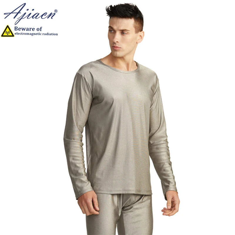 Genuine anti-radiation 100% silver fiber knitted fabric men\'s long underwear Electromagnetic radiation shielding underwear