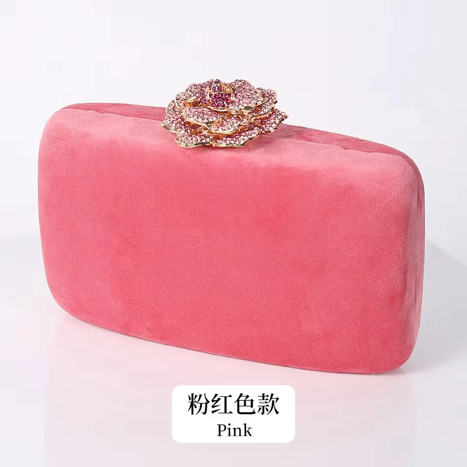 European & American Luxury Jewelry Velvet Clutch Bag Wedding Party Sparkling Luxury Shoulder Crossbody Bag