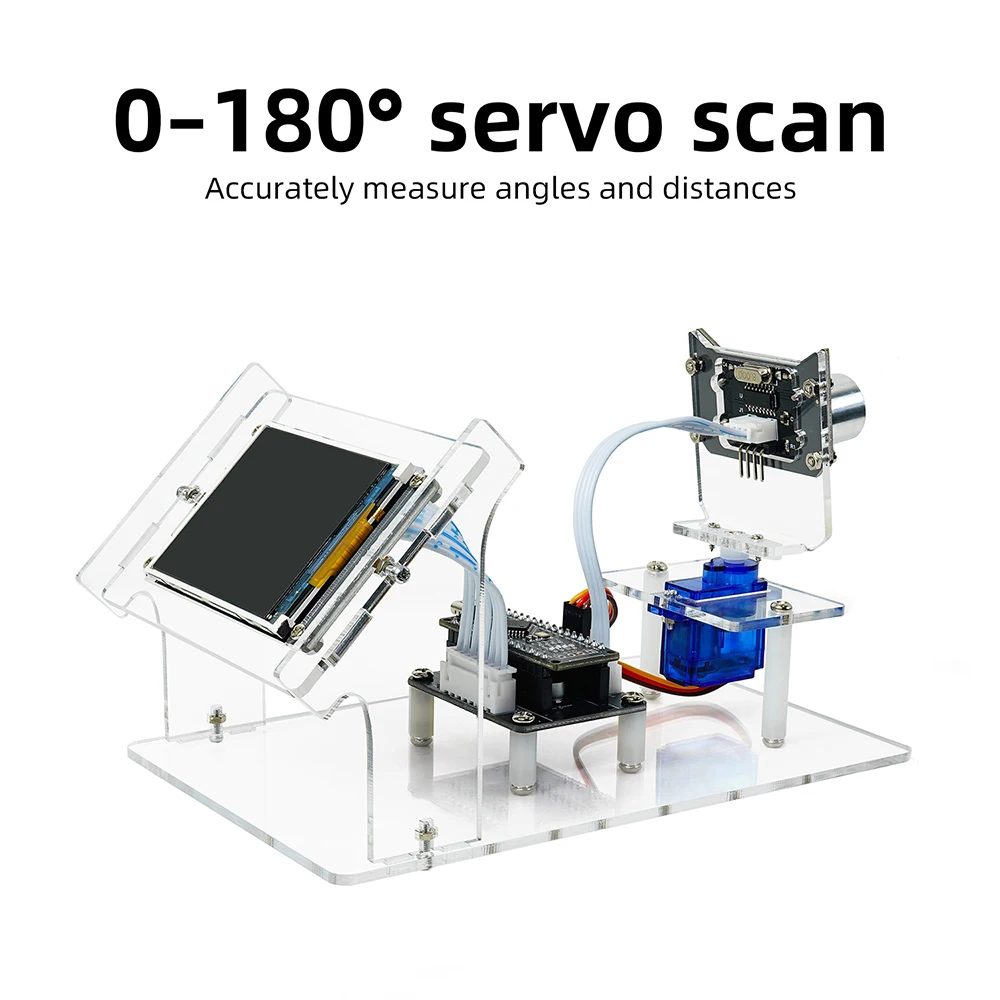 Ultrasonic Radar Scanner Sensor Module DC 5V DIY Kit HXFB Graphical Program Support Arduino Distance Detection for Student Learn