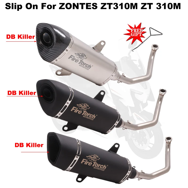 

Slip On For ZONTES ZT310M ZT 310M 310 M 2021 Year Moto Escape Fittings Motorcycle Full System Exhaust Pipe Modified Muffler Moto