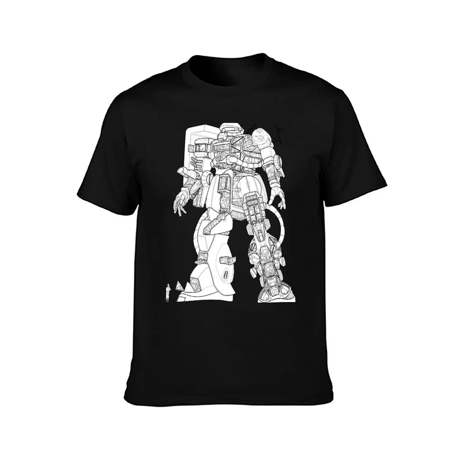 Zaku II Outline T-Shirt summer top shirts graphic tee anime t shirts mens white t shirts