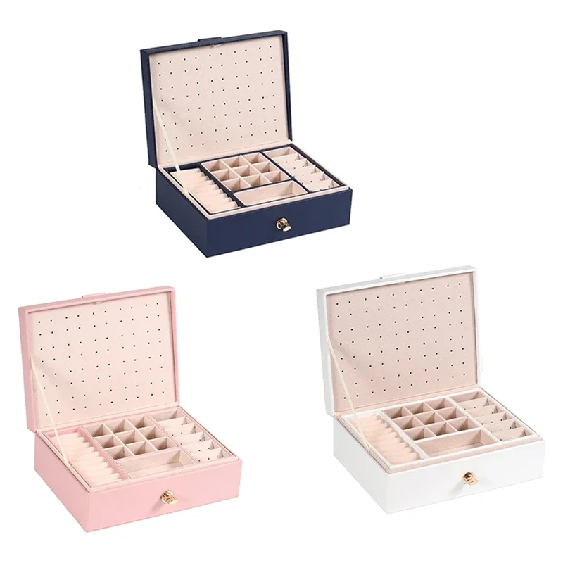 B-M Jewelry Boxes Organizer Stud Earring Organizer For Women Girl Mens Necklace Holder Organizer Bracelet Storage Case