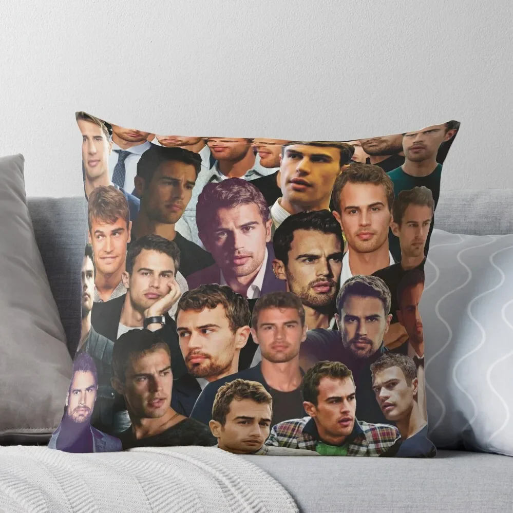 

Theo James Photo Collage Throw Pillow luxury sofa pillows Sitting Cushion autumn decoration Couch Pillows