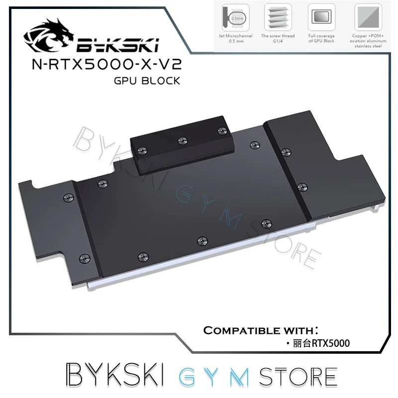 bykski nvidia rtx5000 watercooler full metal leadtek bloco de gpu alto desempenho n rtx5000 x v2 01