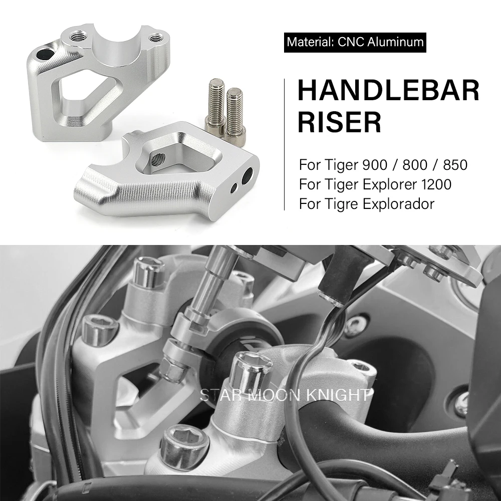 Handlebar Riser Clamp For Tiger 900 GT PRO LOW RALLY For Tiger 850 800 Explorer 1200 Accessories Handle Bar Drag Extend Adapter