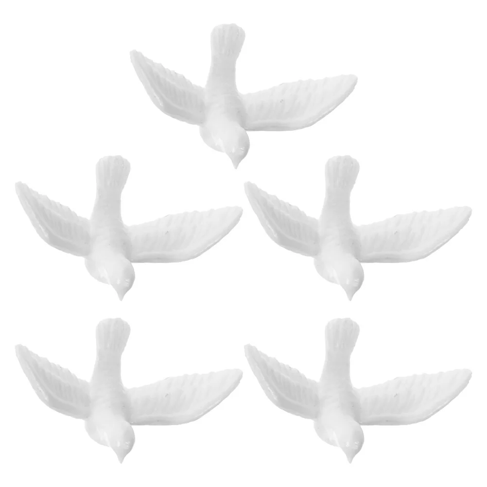 Little White Pigeon Model Mini Things Figurines Birds Artificial Doves for Decoration Miniature Furniture