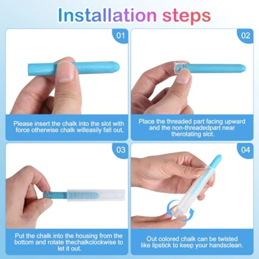 72個入り カラフルなダストレス 水洗い可能 ドローイングチョーク アーティストセット 24個のホルダー付き 無毒 アート画材 ガラスや紙の作品に最適