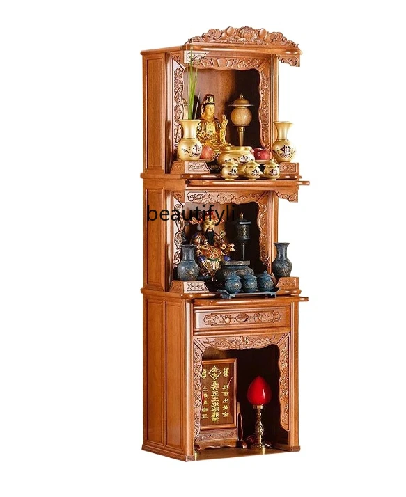 All solid wood shrine stand cabinet household offering Buddhist cabinet Buddhist shrine rosewood