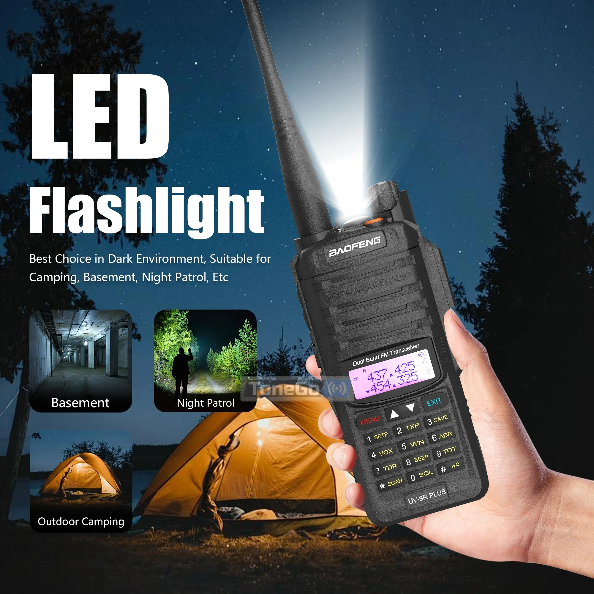 Baofeng UV-9R プラストランシーバー IP67 防水 Type-C 充電器 VOX デュアルバンド高容量アマチュア無線トランシーバー狩猟用