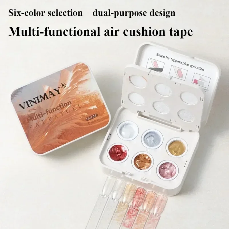 6 Farben Cushion Gradient Painting Gel Pink Ombre Nail Patting Gel UV/LED Blush Blooming Aura Maniküre Gel Nagellack Werkzeuge – Detail 6