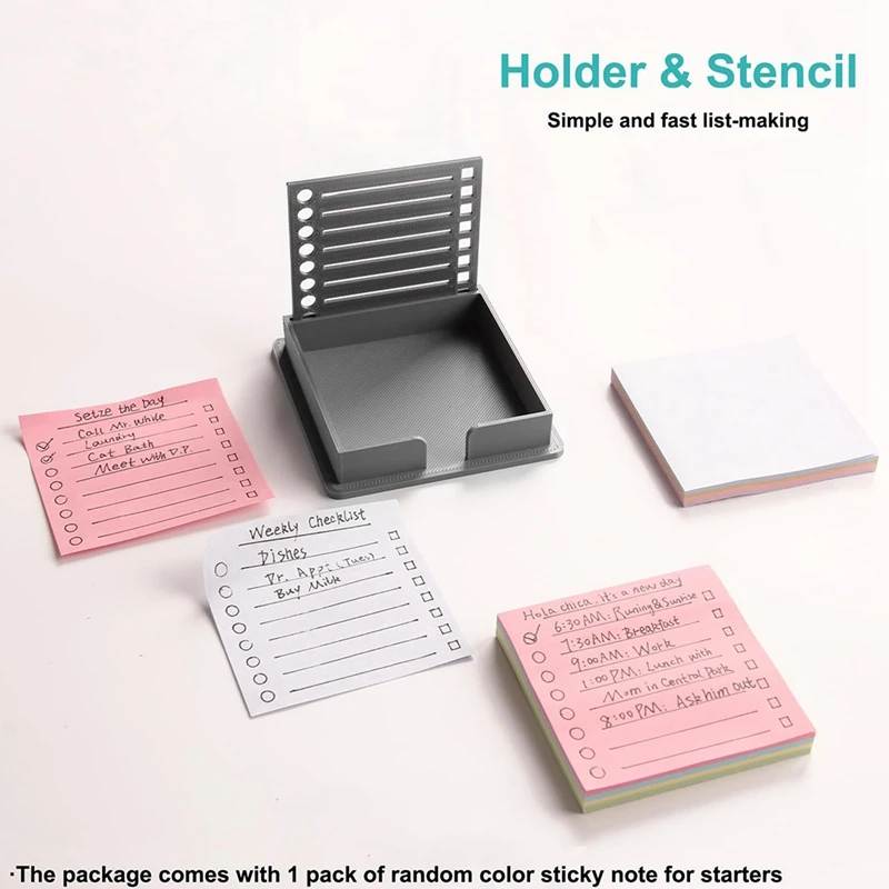 【Superdeals】Sticky Note Holder Sticky Note Template Box Sticky Note Box Sticky Note Storage Box Office And Study