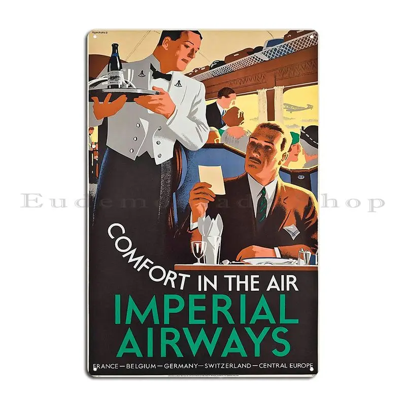 Vintage Travel Poster For Imperial Airways Metal Sign Decoration Wall Decor Living Room Printed Garage Tin Sign Poster