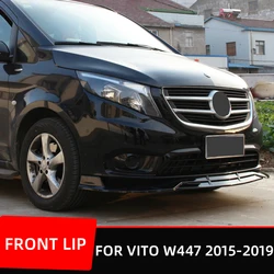 Car Front Bumper Splitter Lip Chin Spoiler Body Kit Diffuser Protector Guard For Mercedes Vito W447 2015 16 17 19 Exterior Parts