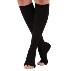 Medical Calf Compression Stockings Varicose Veins Shaping Graduated Pressure Stockings Elastic Open Toe Knee High Stockings