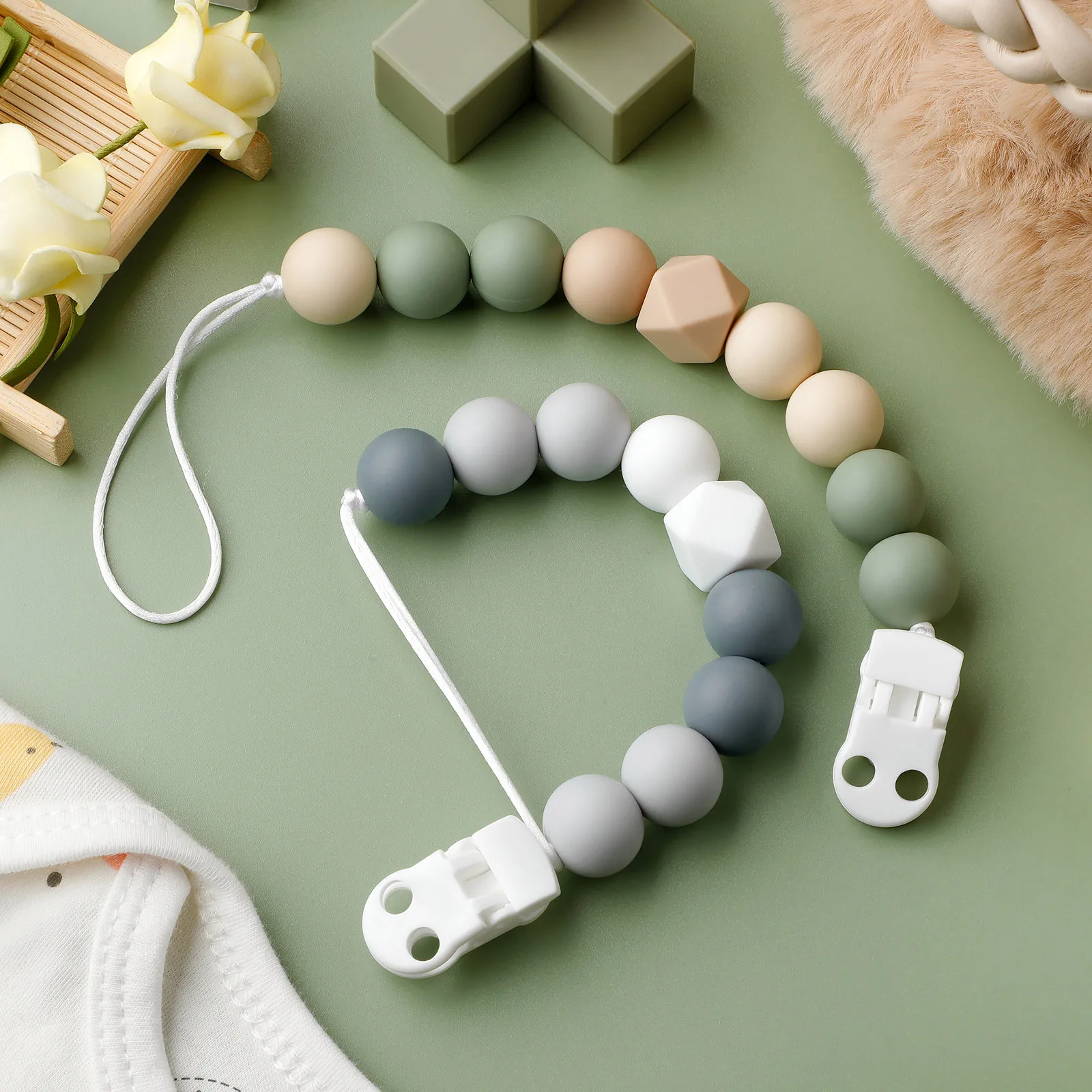 TYRY.HU 2Pc/Box Nipple Chain Baby Silicone Pacifier Chain BPA Free Baby Safe Teething Chain Molar Accessries