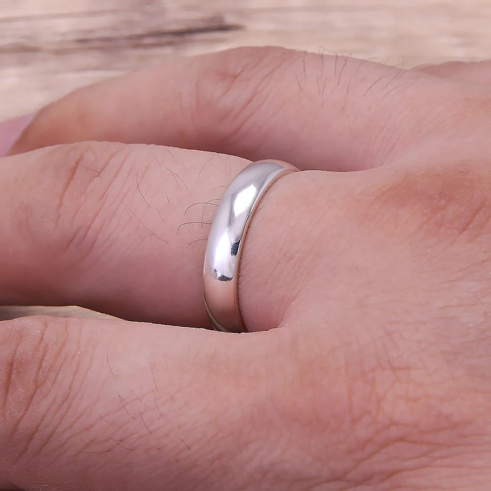 Anéis de prata esterlina 925 pura real para mulheres e homens simples casal anel suave aliança de casamento para amantes nome grátis gravado