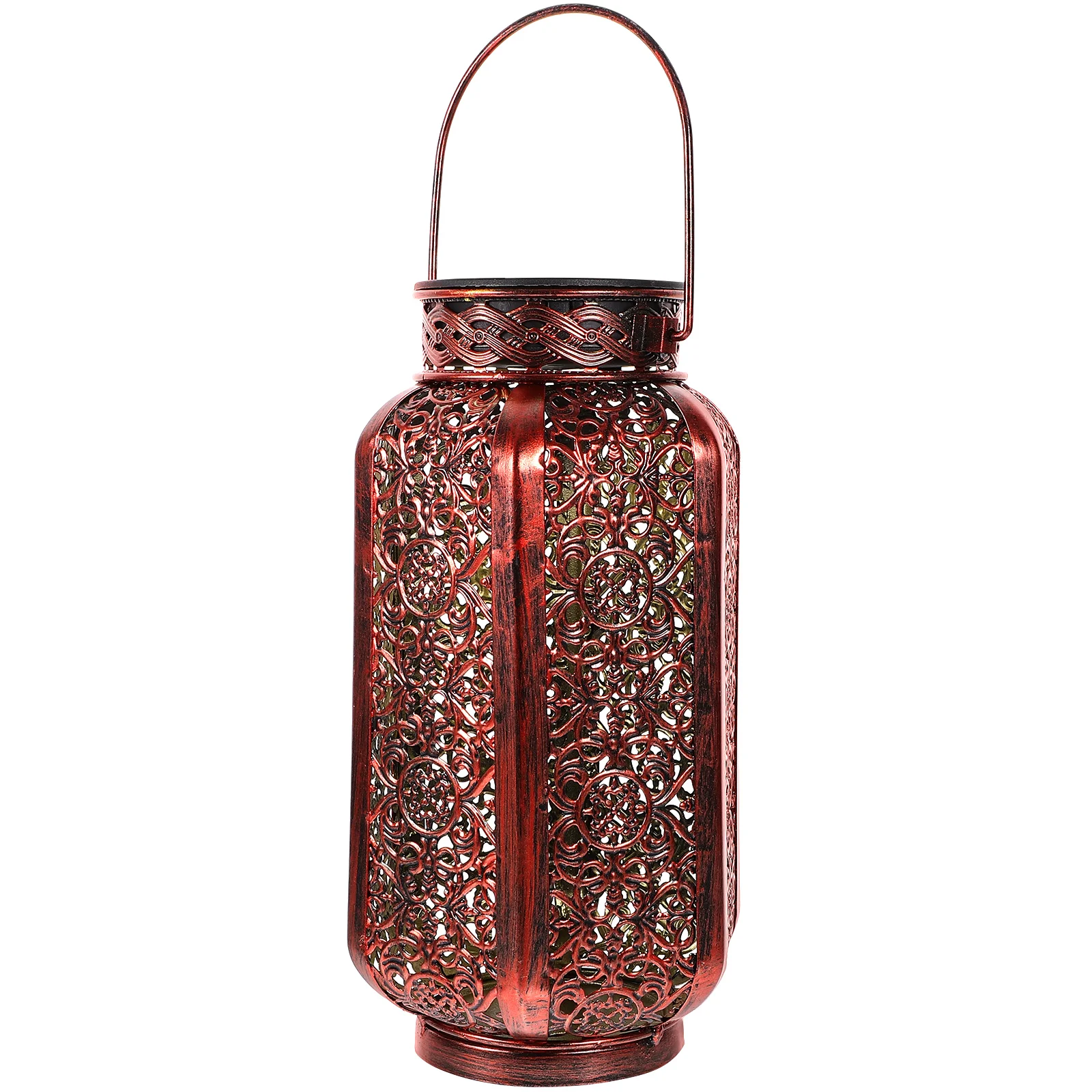 

1 шт., солнечный шестигранный железный водонепроницаемый подвесной фонарь, элегантное освещение для сада, патио, уличный декоративный ландшафтный аксессуар