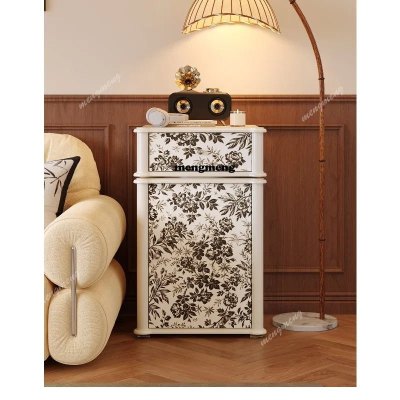 

Bedroom bedside table French cream wind niche design safe integrated cabinet