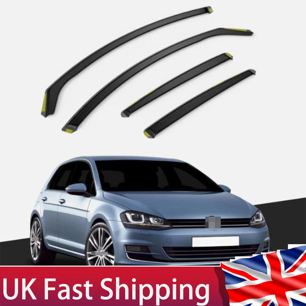 For VW GOLF MK7 2012-2020 2019 5 Door Car Wind Deflectors Visor Kit Window Visors Sun Shade Shelters Rain Guard Vent Ventshade