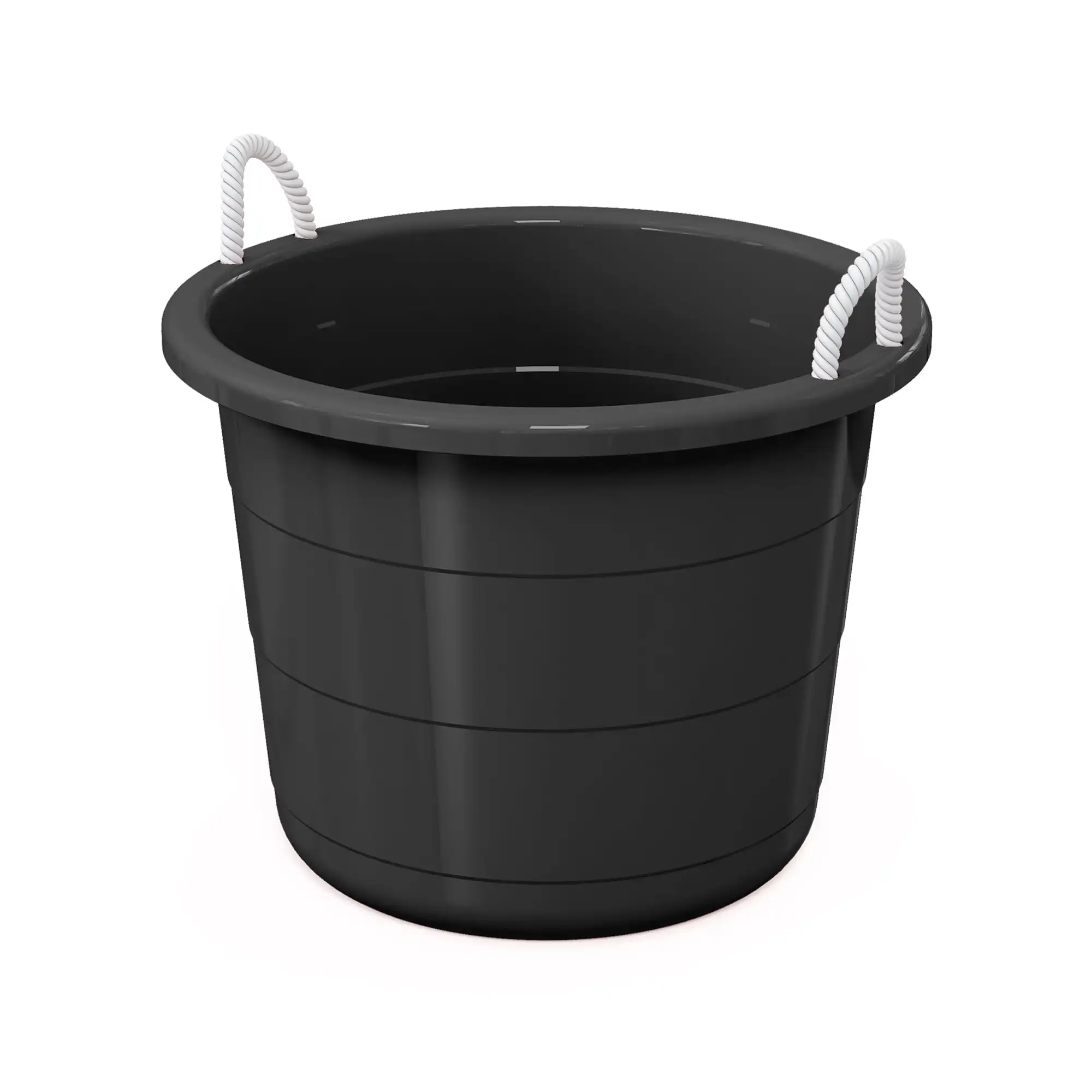 Flexible 17 Gallon Plastic Tub with Rope Handles Black Resists Heat and Protects Against Leaks Durable Construction