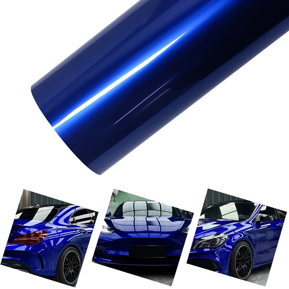 PET Liquid Deep Blue Car Vinyl Film Auto Wrap Decal With Air Release Technology Car Modification Creative DIY Decoration Sticker