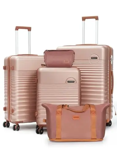 

Наборы чемоданов из 5 предметов, чемоданы на колесах, набор чемоданов с жестким корпусом, набор ручной клади из ABS-пластика с замком TSA, дорожные чемоданы