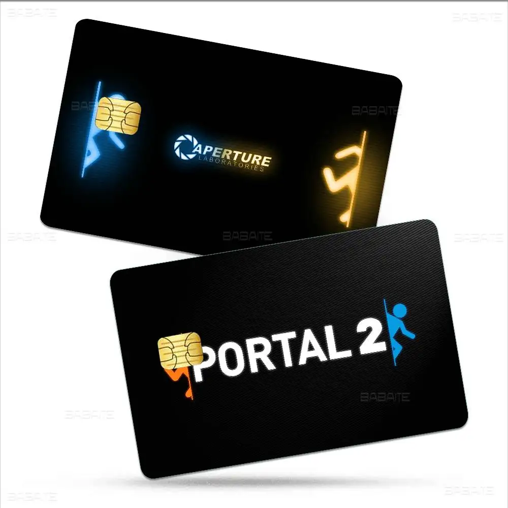 P-Portal 2 2024 Anime Cartoon Skin Stickers Film Tape Case for Big Credit Debit Card Front Side